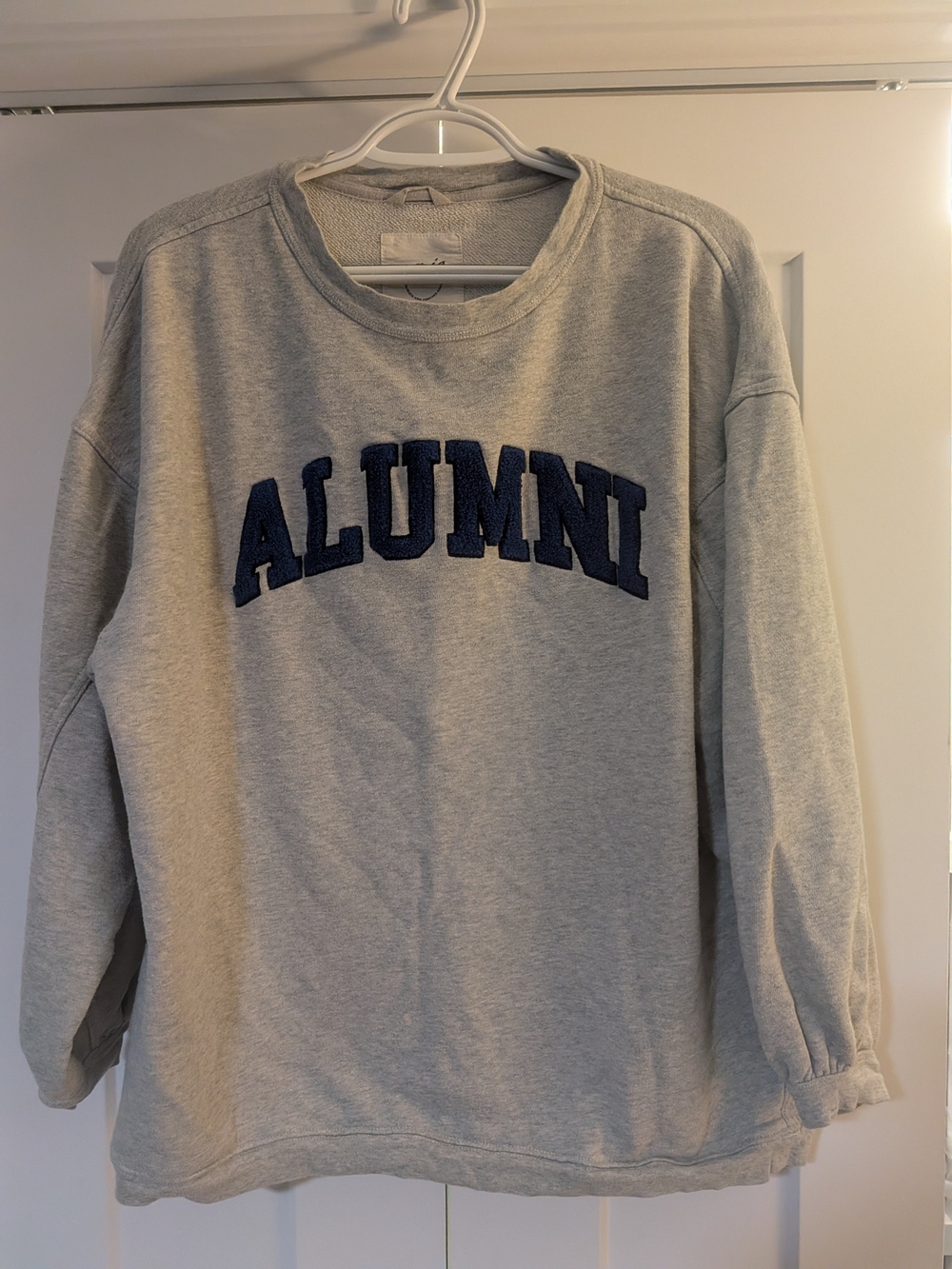 Aerie Alumni Graphic Sweatshirt Gray Blue Size Small Pullover Aerie REAL Crew